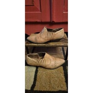 Dolcis Sze 7.5 Leather Western Bootie Made In Brazil 1" Heel Light Brown Elastic